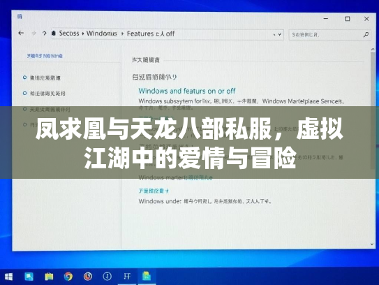 凤求凰与天龙八部私服，虚拟江湖中的爱情与冒险