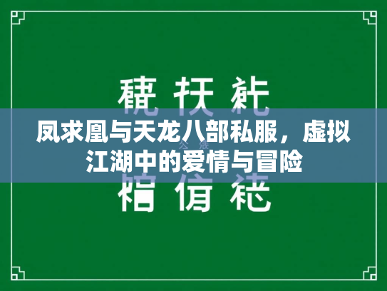 凤求凰与天龙八部私服，虚拟江湖中的爱情与冒险