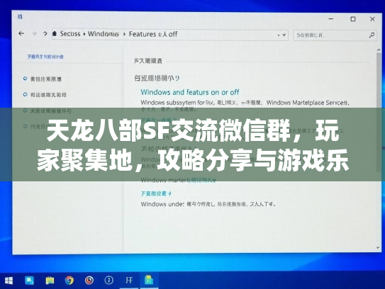 天龙八部SF交流微信群，玩家聚集地，攻略分享与游戏乐趣  第2张