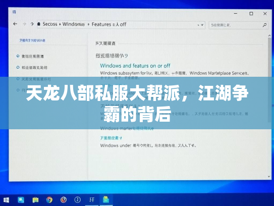 天龙八部私服大帮派，江湖争霸的背后  第1张
