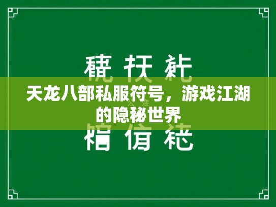 天龙八部私服符号，游戏江湖的隐秘世界  第3张