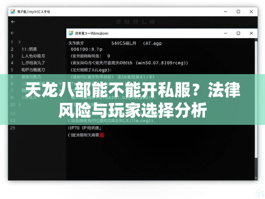 天龙八部能不能开私服？法律风险与玩家选择分析  第2张