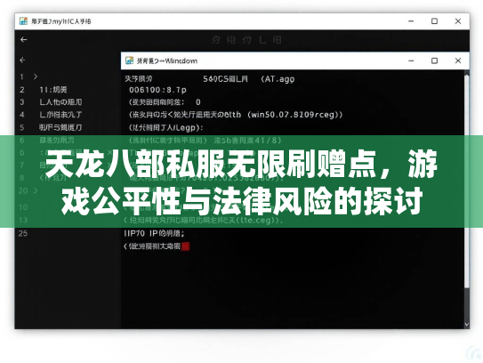 天龙八部私服无限刷赠点，游戏公平性与法律风险的探讨