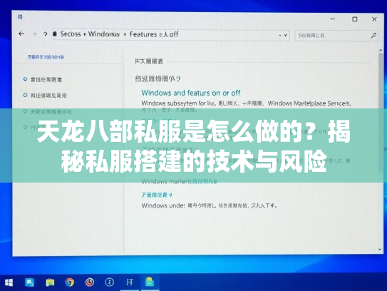 天龙八部私服是怎么做的？揭秘私服搭建的技术与风险