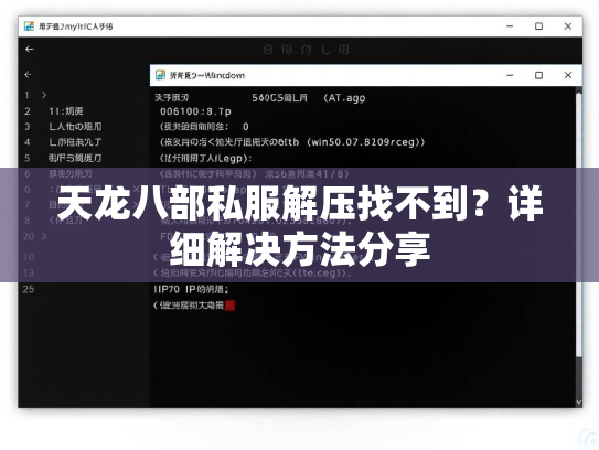 天龙八部私服解压找不到？详细解决方法分享  第2张