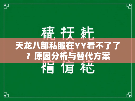 天龙八部私服在YY看不了了？原因分析与替代方案  第2张