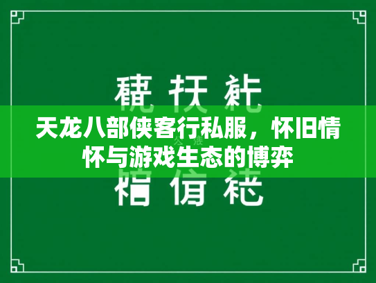 天龙八部侠客行私服，怀旧情怀与游戏生态的博弈  第3张