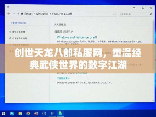 创世天龙八部私服网，重温经典武侠世界的数字江湖  第2张