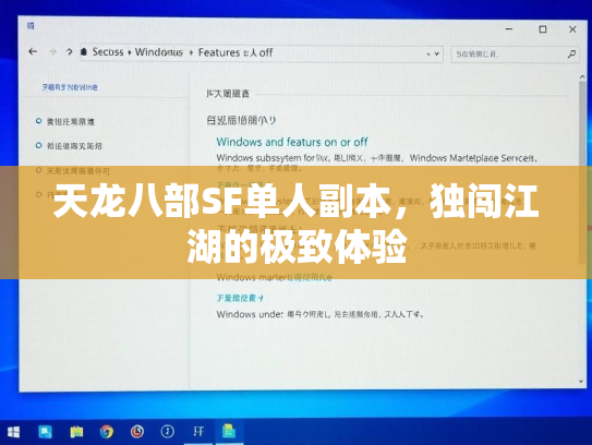 天龙八部SF单人副本，独闯江湖的极致体验