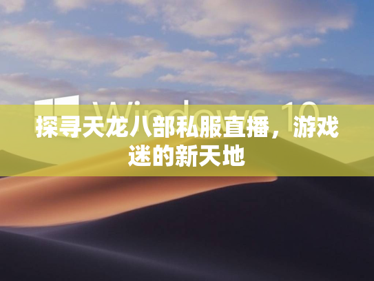 探寻天龙八部私服直播，游戏迷的新天地