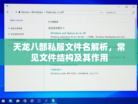 天龙八部私服文件名解析，常见文件结构及其作用