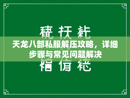 天龙八部私服解压攻略，详细步骤与常见问题解决