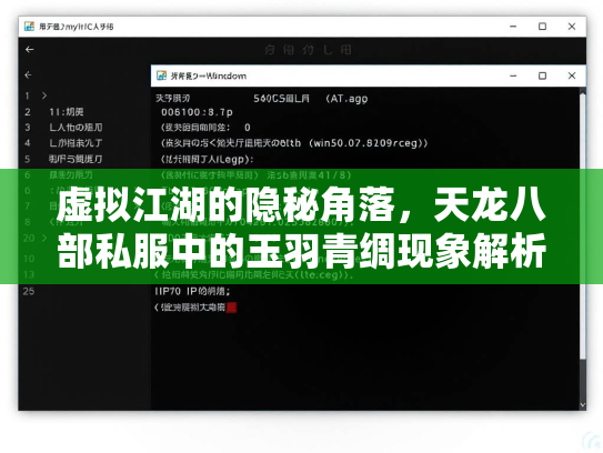 虚拟江湖的隐秘角落，天龙八部私服中的玉羽青绸现象解析