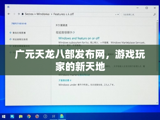 广元天龙八部发布网，游戏玩家的新天地