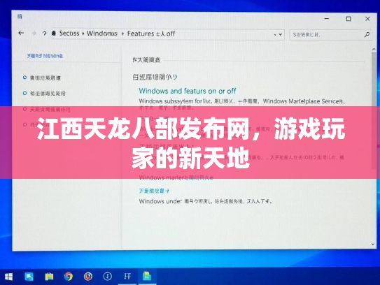 江西天龙八部发布网，游戏玩家的新天地